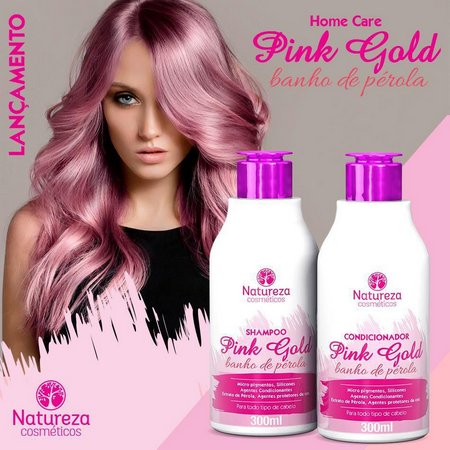 Shampoo e Condicionador Pink Gold 300ml