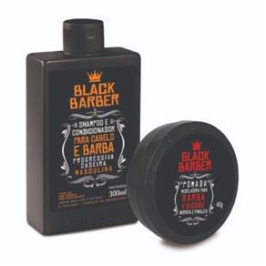 Shampoo e Condicionador + Pomada Black Barber Kit Muriel