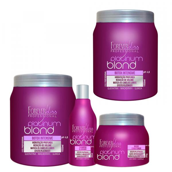 Shampoo e Máscara e Dois Bottox Platinum Blond 1Kg - Forever Liss