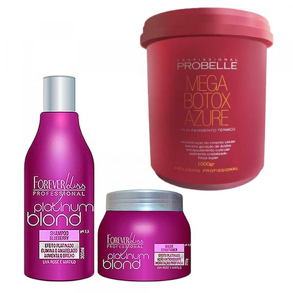 Shampoo e Máscara Platinum Blond e Bottox Probelle 1Kg - Forever Liss