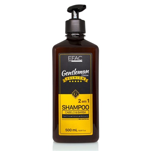 Shampoo EFAC For Professionals para Cabelo e Barba 2 em 1 EFAC Gentleman Edition - 500mL