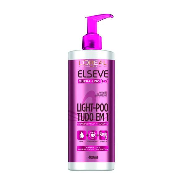 Shampoo Elseve Light Poo Quera Liso - 400ml