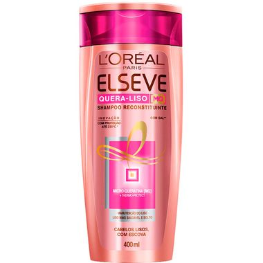 Shampoo Elseve Quera Liso 400ml Cx. C/ 12 Un.