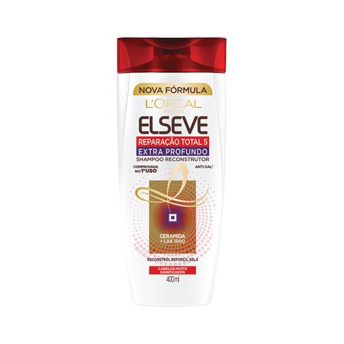 Shampoo Elseve Reparação Total 5 Extra Profundo com Ceramida Sem Sal 400Ml
