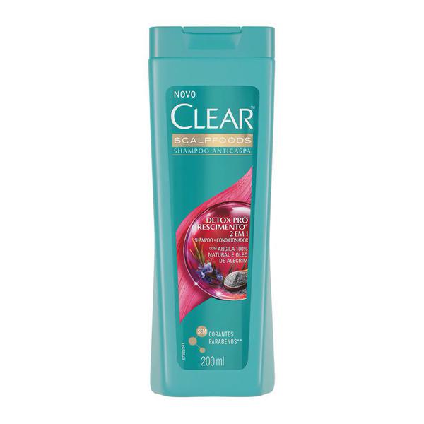 Shampoo 2 em 1 Anticaspa Detox Pró Crescimento - 200 Ml Clear