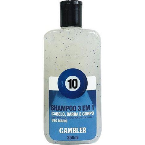 Shampoo 3 em 1 Bola 10 Uso Diário Gambler - 250Ml