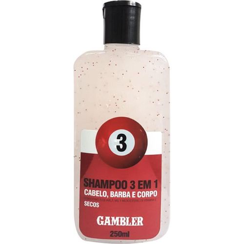 Shampoo 3 em 1 Bola 3 Cabelos Secos Gambler 250ml