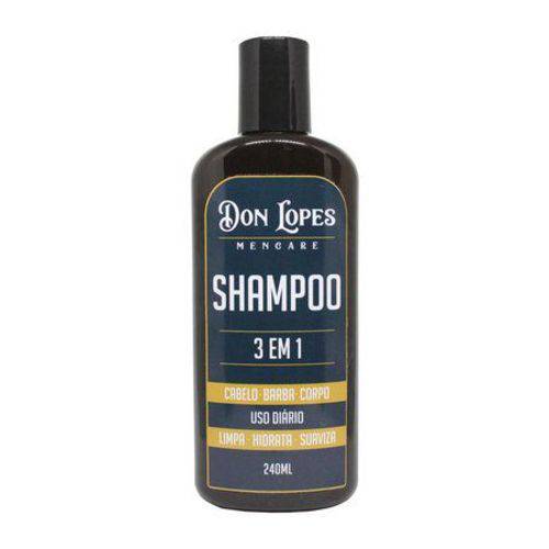 Shampoo 3 em 1 Cabelo - Barba - Corpo Don Lopes