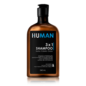 Shampoo 3 em 1 Human - 240ml