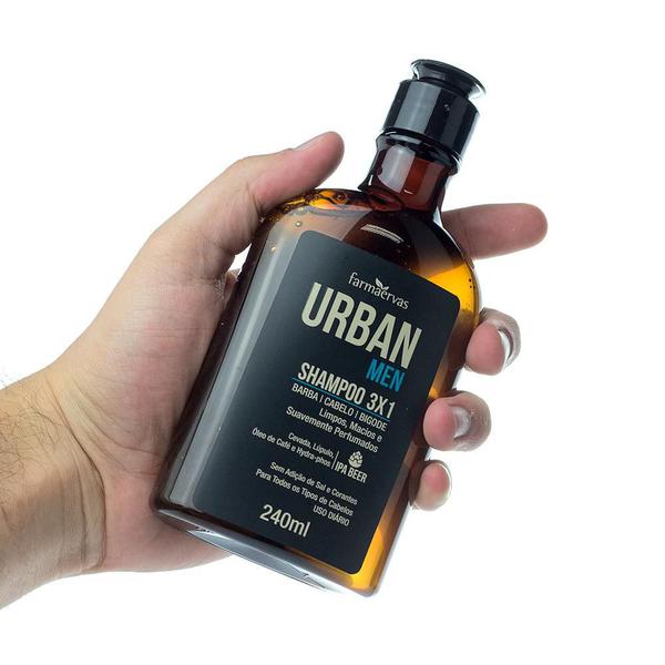 Shampoo 3 em 1 IPA - Urban Men - 240ml - Farmaervas