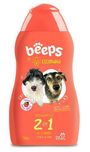 Shampoo 2 em 1 para Cães Beeps Estopinha Pet Society - 500ml