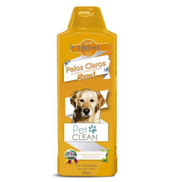 Shampoo 2 em 1 Pelos Claros Pet Clean 700ml