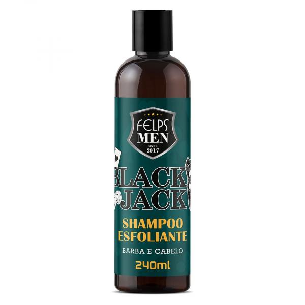 Shampoo Esfoliante Black Jack Felps Men Barba e Cabelo 240ml - Felps Profissional