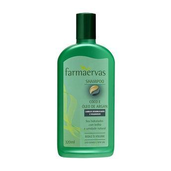 Shampoo Farmaervas Côco e Óleo de Argan 320ml - Farmaervas