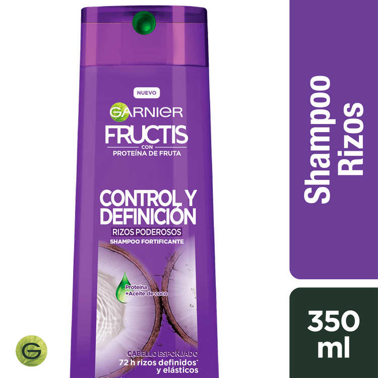 Shampoo Fructis 350 Ml, Control Y Definición, Rizos Poderosos