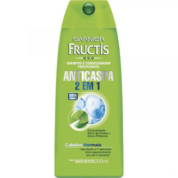 Shampoo Fructis Cabelos Normais 2 em 1 Anticaspa 200ml