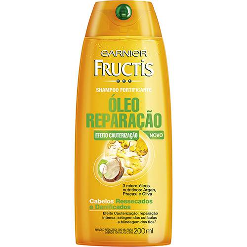 Shampoo Garnier Fructis Óleo Reparação 3 Óleos Efeito Cauterização 200ml