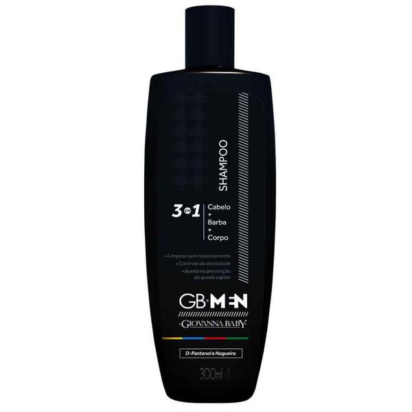 Shampoo GB Men 3 em 1 Cabelo/Barba/Corpo 300ml - Giovanna Baby
