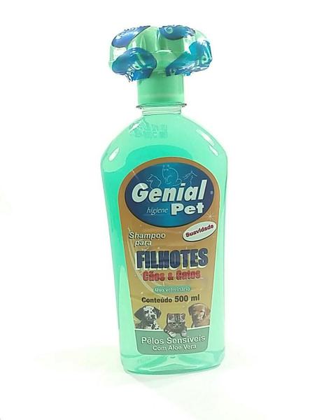 Shampoo Genial Pet, para Filhotes de Cães ou Gatos, Pelos Sensíveis - 500ml