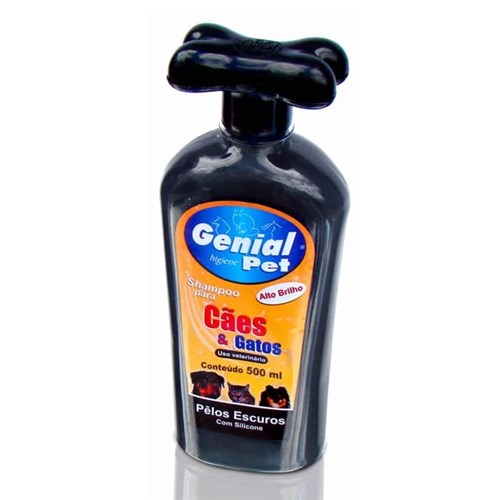 Shampoo Genial Pet Pêlos Escuros para Cães e Gatos 500ml.