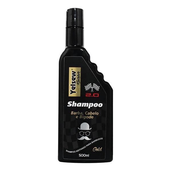Shampoo Gold Barber Barba Cabelo Bigode 2.0 500ml - Yelsew