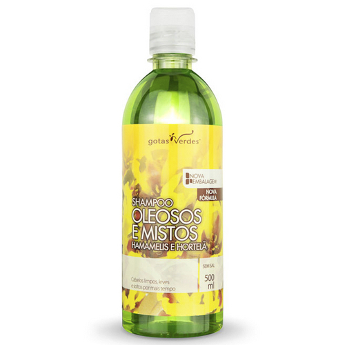 Shampoo Hamamelis Oleosos e Mistos 500ml - Gotas Verdes
