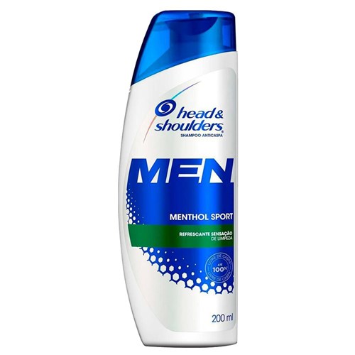 Shampoo Head & Shoulders Anticaspa Menthol Refrescante Masculino - 200Ml
