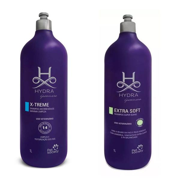Shampoo Hydra Groomers Antirresíduos X-Treme + Extra Soft 1l - Pet Society