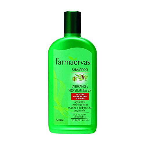 Shampoo Jaborandi Pro Vitamina B5, Farmaervas, Branco Leitoso, 320ml