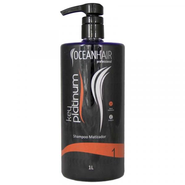 Shampoo Key Platinum Matizador de Tons Platinados 1litro Ocean Hair - Oceanhair