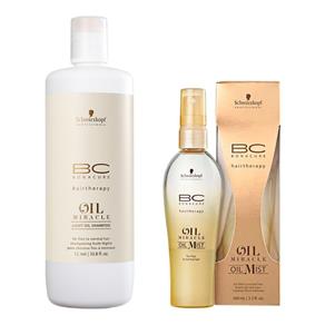 Shampoo Leve e Spray de Brilho Oil Miracle Nutrição e Brilho Capilar - Branco