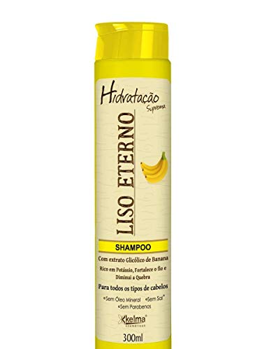 Shampoo Liso Eterno Banana 300ml - Kelma Especificação: 300ml