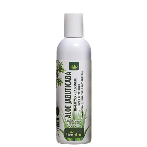 Shampoo Livealoe 2 em 1 para Cabelos e Corpo de Aloe e Jabuticaba 240 Ml