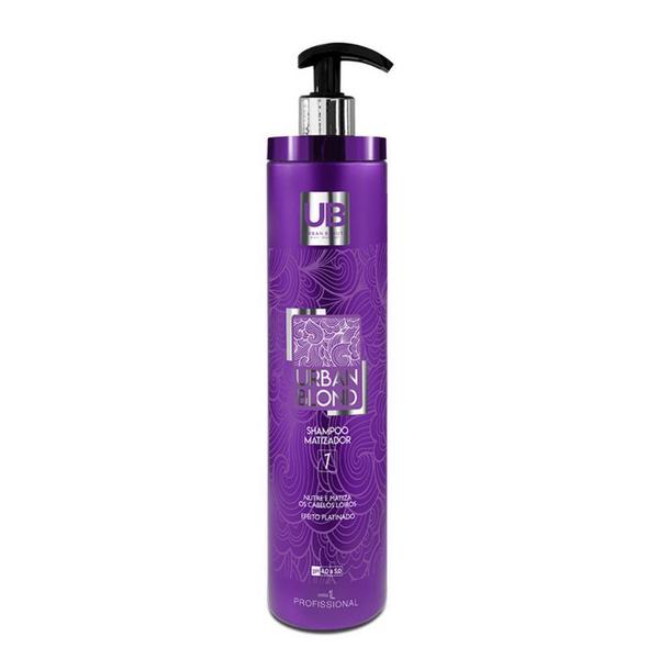 Shampoo Matizador Profissional para Cabelos Loiros Descoloridos Grisalhos Urban Glond - 01 Litro - Urban Beauty