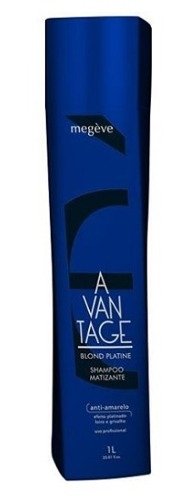 Shampoo Matizante Blond Platine Avantage Megève - 1L Caixa com 6 Unida...