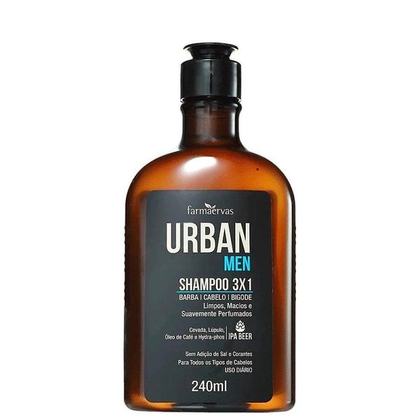 Shampoo Multifuncional Urban Men 3x1 - 240ml Farmaervas