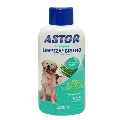 Shampoo Mundo Animal Cães e Gatos Astor Limpeza e Brilho