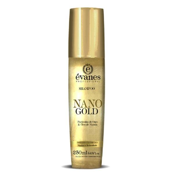 Shampoo Nano Gold Brilho Extremo Argan e Macadâmia 250ml Évanes Professional