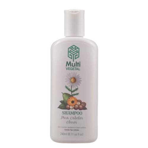 Shampoo Natural de Camomila, Trigo e Calêndula para Cabelos Claros 240ml – Multi Vegetal