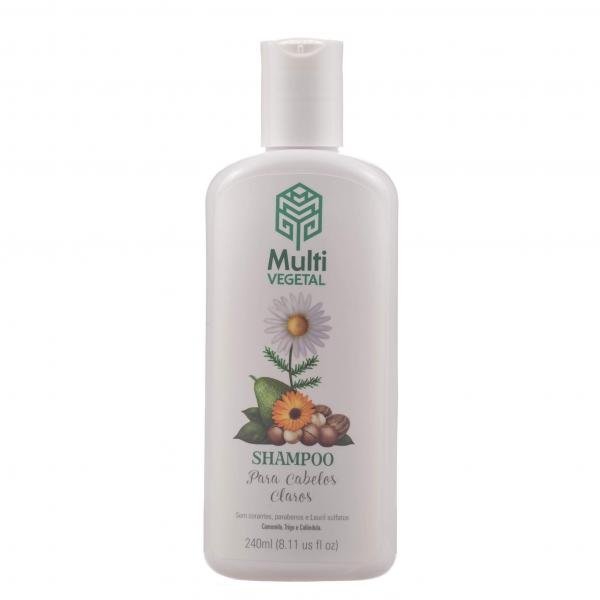 Shampoo Natural de Camomila, Trigo e Calêndula para Cabelos Claros 240ml Multi Vegetal