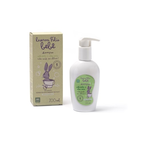 Shampoo Natural e Vegano Calêndula e Aloe Vera Reserva Folio Bebê 200 Ml