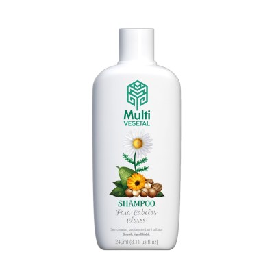 Shampoo Natural e Vegano Multi Vegetal Camomila, Trigo e Calêndula 240 Ml