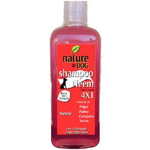 Shampoo Neem Antipulgas Nature Dog para Cães e Gatos - (4x1) Pulgas,carrapatos,sarnas e Piolhos 500 Ml