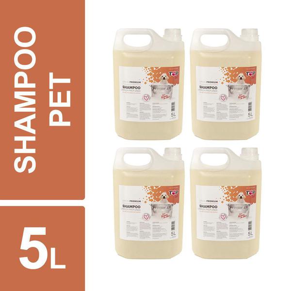 Shampoo Neutralizador Odores Pet Premium Top Vet 5l Kit 4un