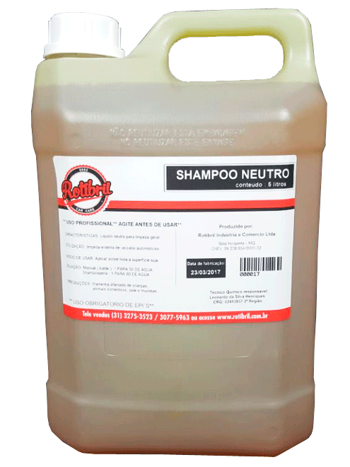 Shampoo Neutro Rotibril 5 Litros