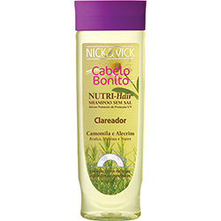 Shampoo Nick & Vick Cabelo Bonito Nutri-Hair Clareador Camomila/Alecrim 300ml