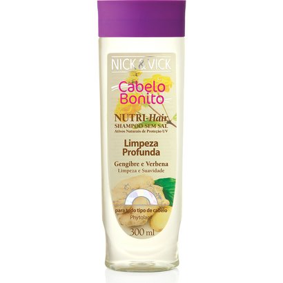 Shampoo Nick & Vick Nutri-Hair Limpeza Profunda Gengibre e Verbena 300ml