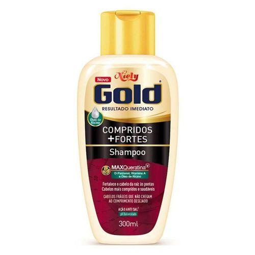 Shampoo Niely Gold Compridos + Fortes 300ml SH NIELY GOLD S/SAL 300ML FR COMPRD + FORTES