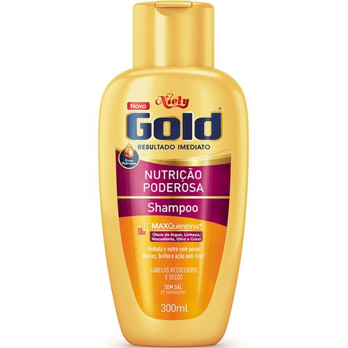 Shampoo Niely Gold Sem Sal Nutrição Poderosa 300ml