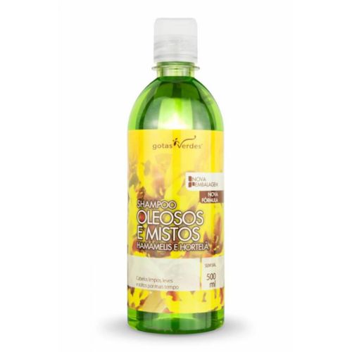 Shampoo Oleosos Hamamelis e Hortelã - Gotas Verdes 500ml
